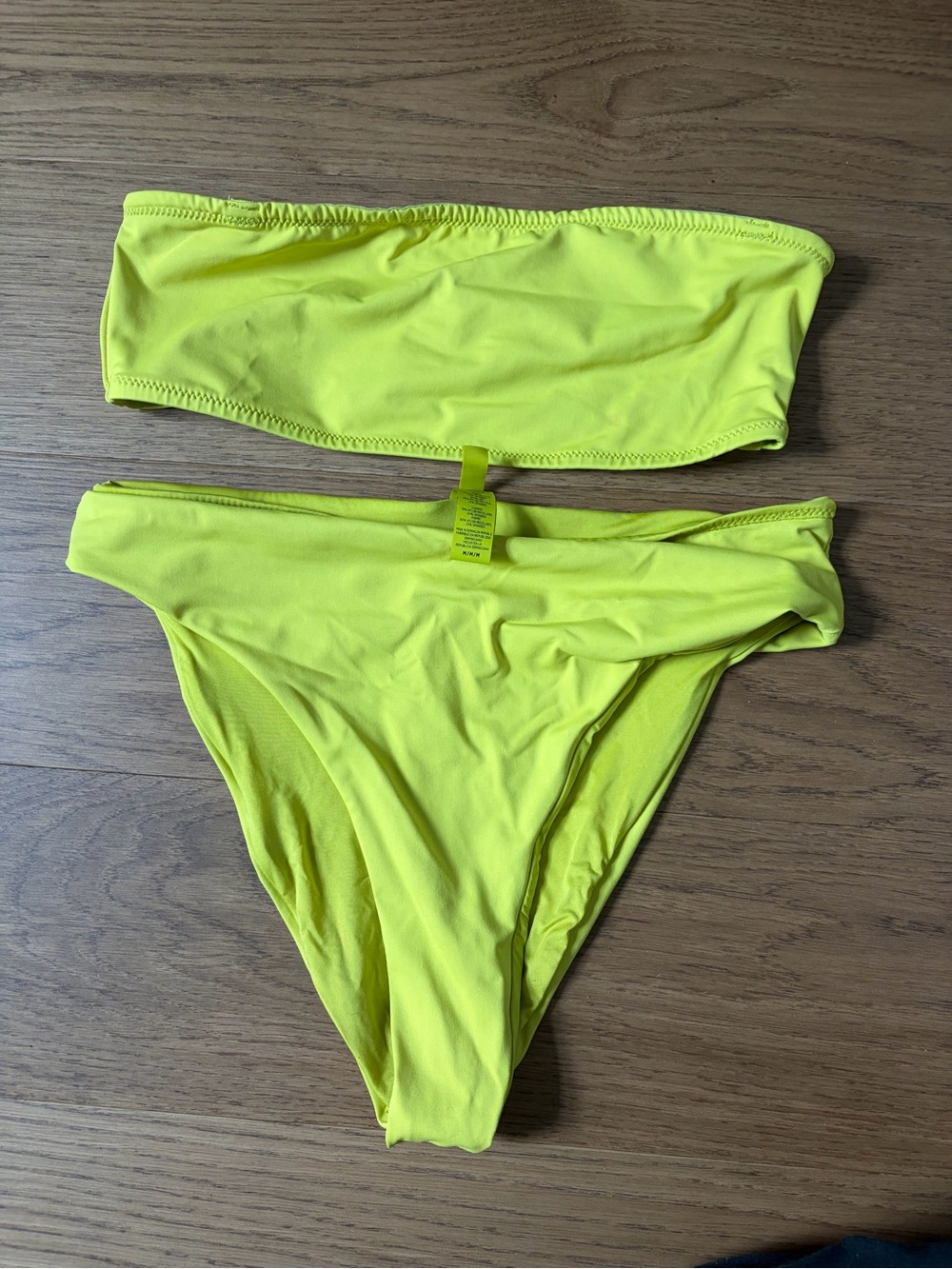 SKIMS Neon Yellow Bandeau Bikini Set